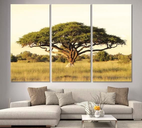 Acacia African Plain, Savannah Canvas, Grassland Plains, Landscape Regarding Acacia Tree Wall Art (View 4 of 15)
