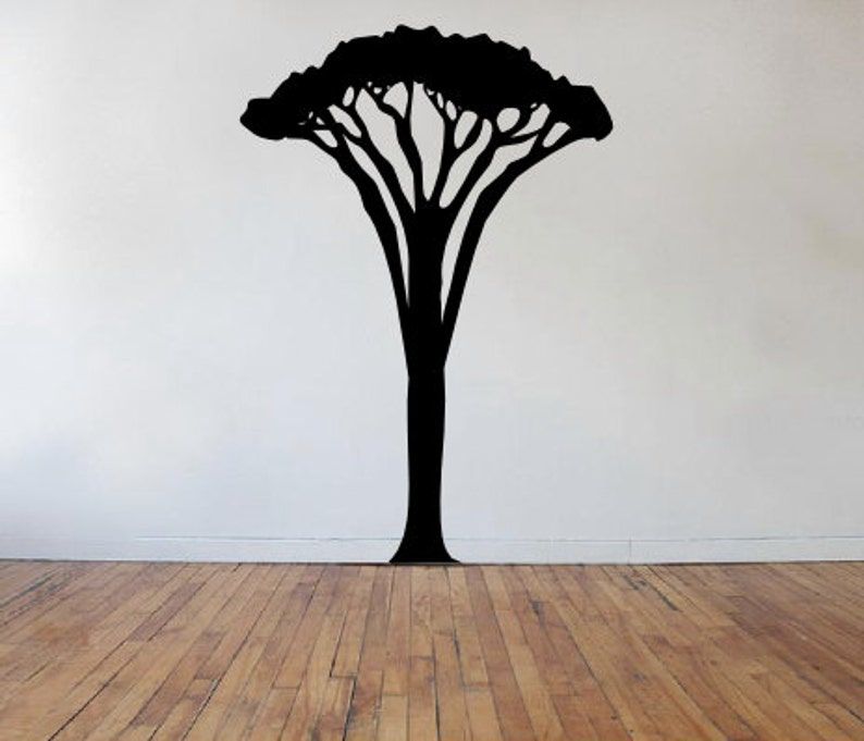 Acacia Tree Wall Decal African Tree Africa Tree Home | Etsy Regarding Acacia Tree Wall Art (View 6 of 15)