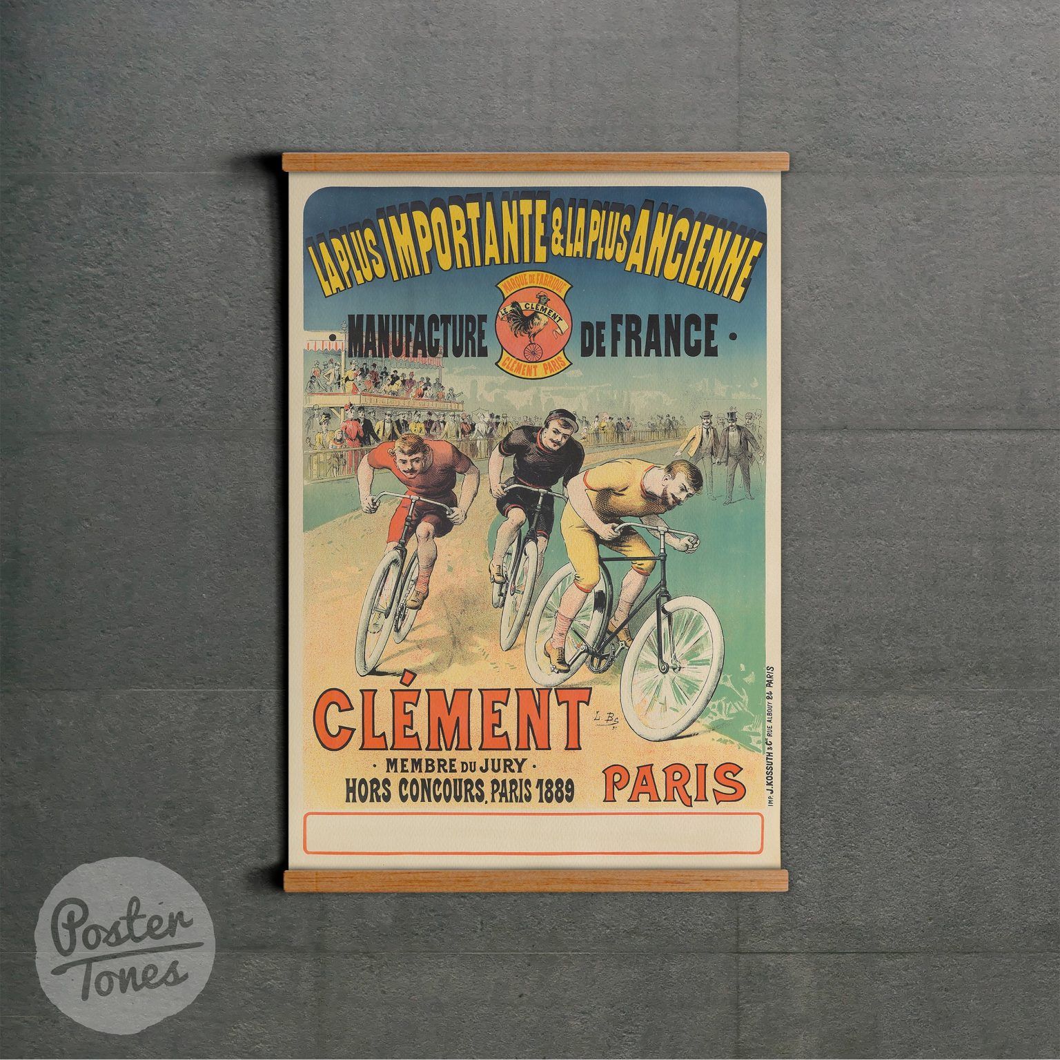 Advertising The Cycles Clement With, Vintage Wall Decoration, Oldschool Regarding Clement Wall Art (View 8 of 15)