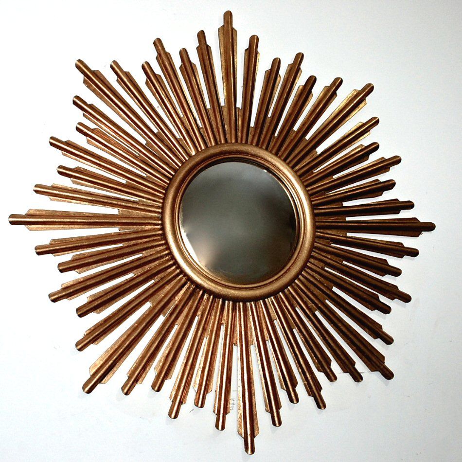 Antique Gold Sunburst Iron Wall Mirror – Wall Decor – Dessau Home – Hc686 Throughout Gold Metal Mirrored Wall Art (View 6 of 15)