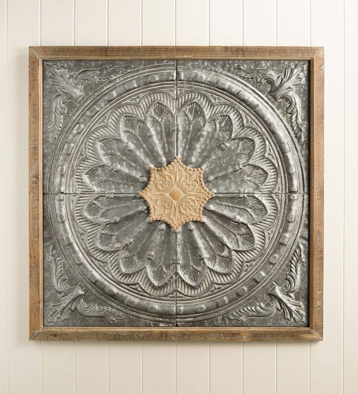 Antiqued Metal Medallion Wall Art Is A Statement Piece For Your Home Pertaining To Square Wall Art (View 8 of 15)