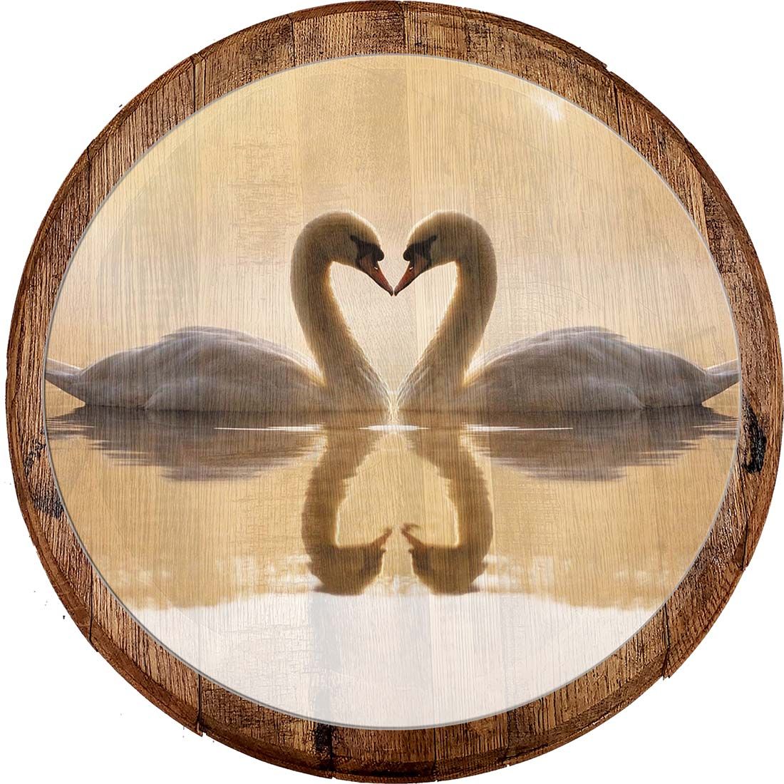 Bar Sign Love Swans Kissing – Heart Reflection In The Water Bar Wall Intended For Reflection Wall Art (View 14 of 15)