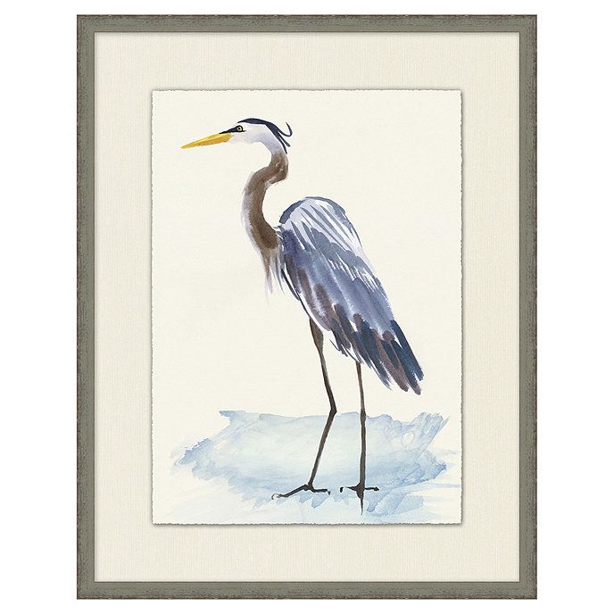 Beach Blue Heron Framed Art Prints Series | Heron Art, Framed Art With Regard To Heron Bird Wall Art (View 10 of 15)