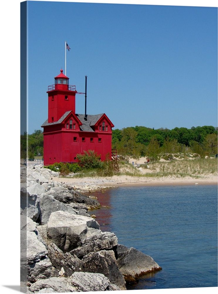 Big Red Lighthouse Holland Mi Wall Art, Canvas Prints, Framed Prints For Lighthouse Wall Art (View 5 of 15)