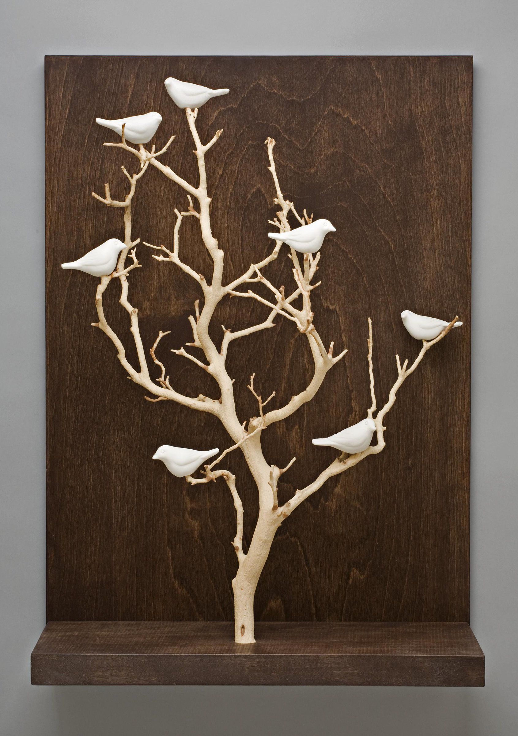 Birds In Trees – Mediumchris Stiles (Ceramic & Wood Wall Art Regarding Branches Wood Wall Art (View 4 of 15)