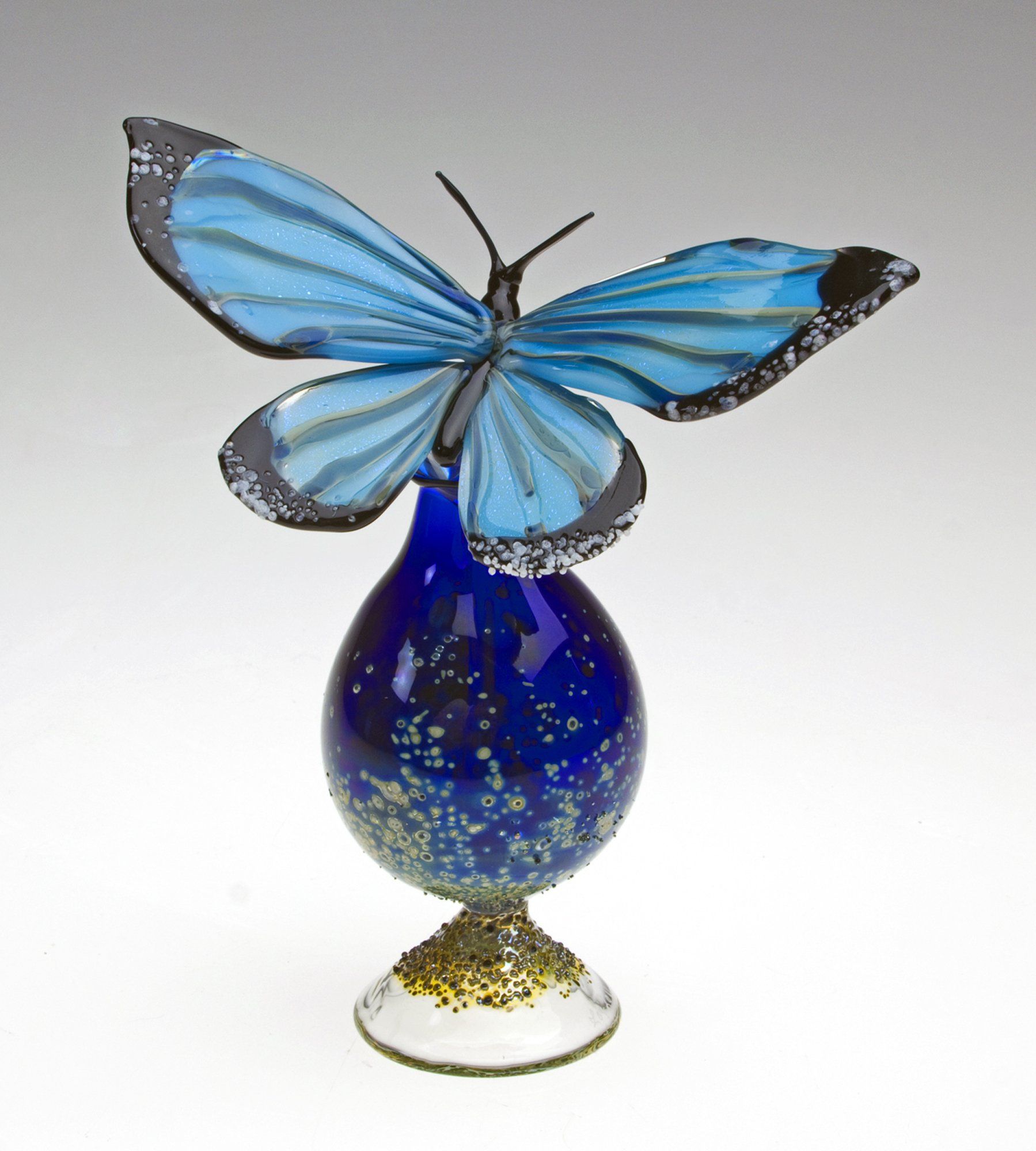 Blue Morpho Bottleloy Allen (Art Glass Perfume Bottle) | Artful Home Regarding Blue Morpho Wall Art (View 7 of 15)