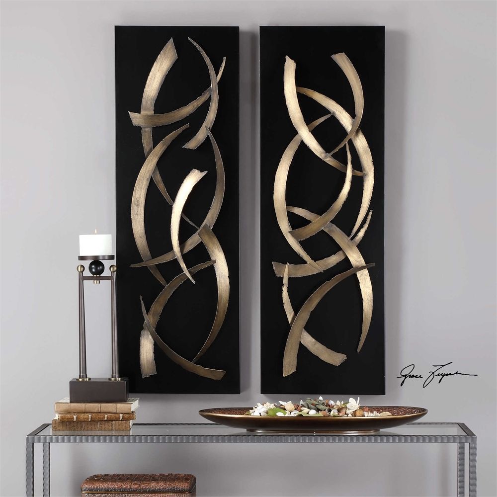Brushstrokes Wall Art Set Of 2Uttermost | Concepts Furniture Inside Brushstrokes Metal Wall Art (View 13 of 15)