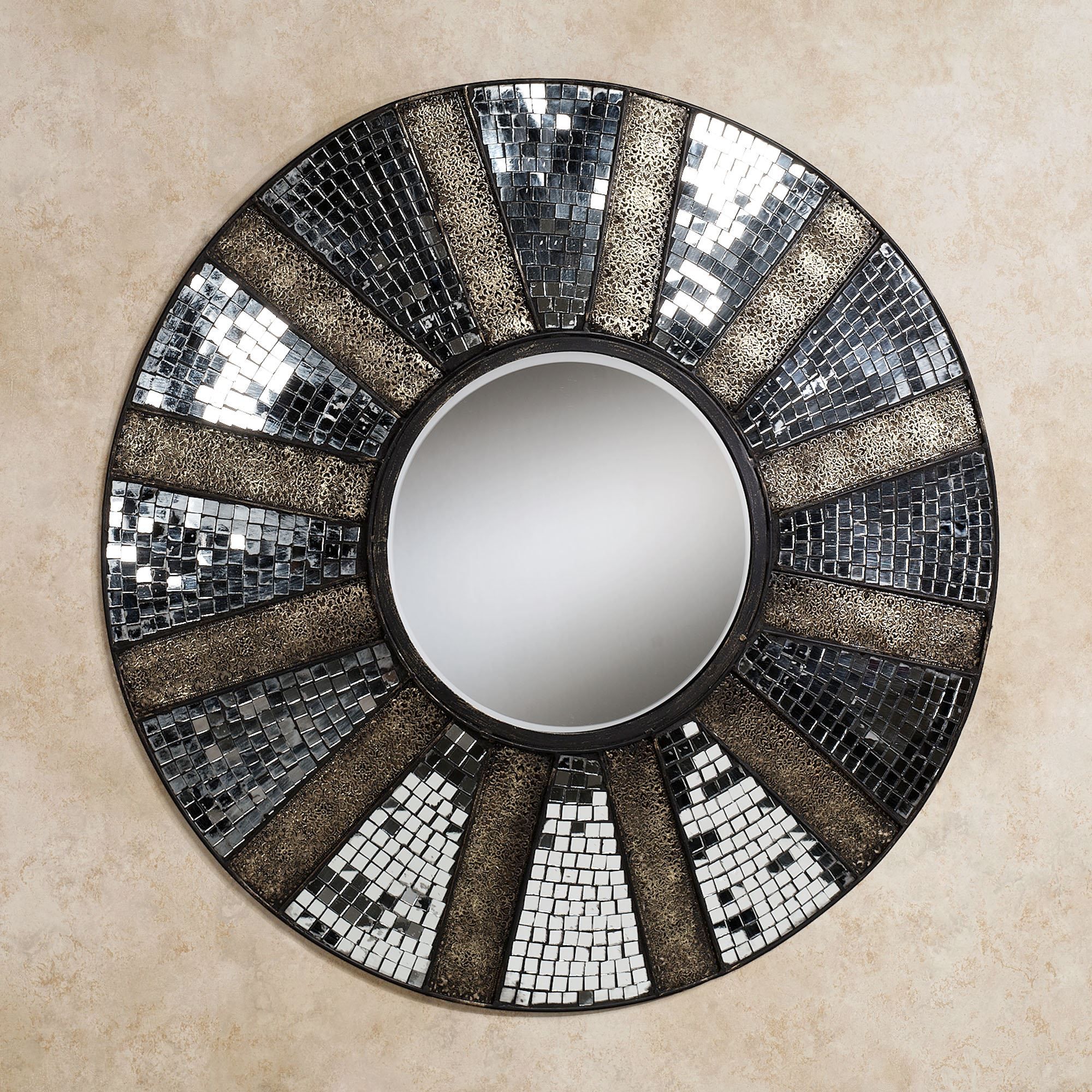 Brylee Round Mirrored Metal Wall Sculpture In Round Metal Wall Art (View 7 of 15)