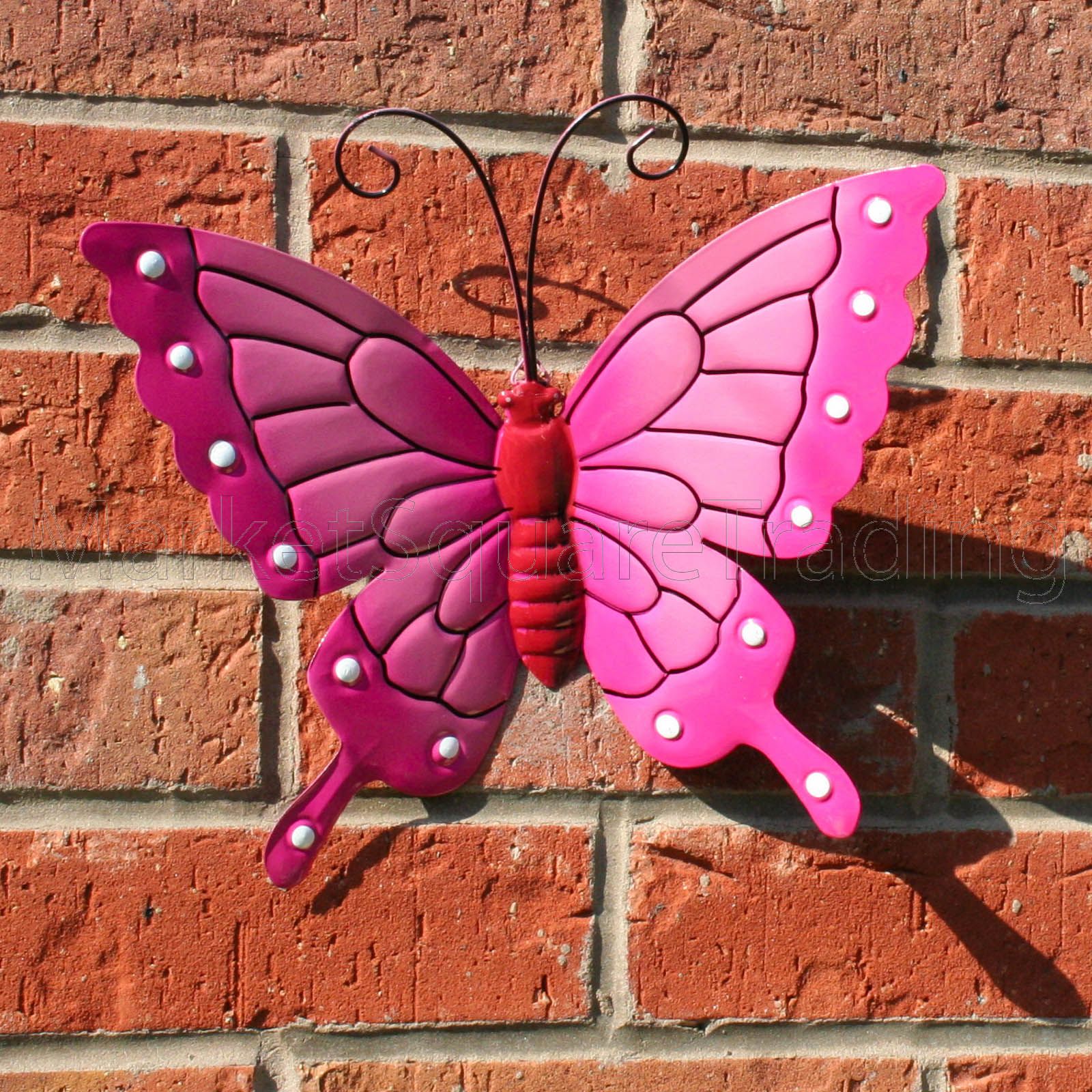 Butterflies Garden Decoration Multi Coloured Metal Outdoor Butterfly Xl Intended For Butterfly Metal Wall Art (View 3 of 15)