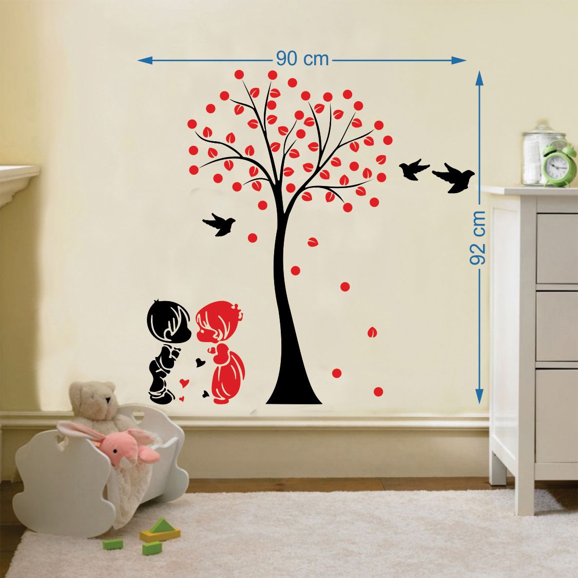 Buy Eja Art Acacia Tree Cute Couple Kids Wall Sticker Material Pvc Pec Throughout Acacia Tree Wall Art (View 7 of 15)