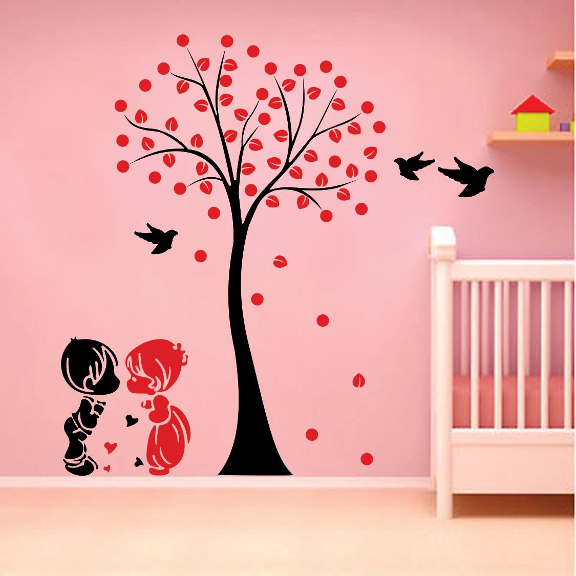 Buy Eja Art Acacia Tree Cute Couple Kids Wall Sticker Material Pvc Pec Within Acacia Tree Wall Art (View 5 of 15)
