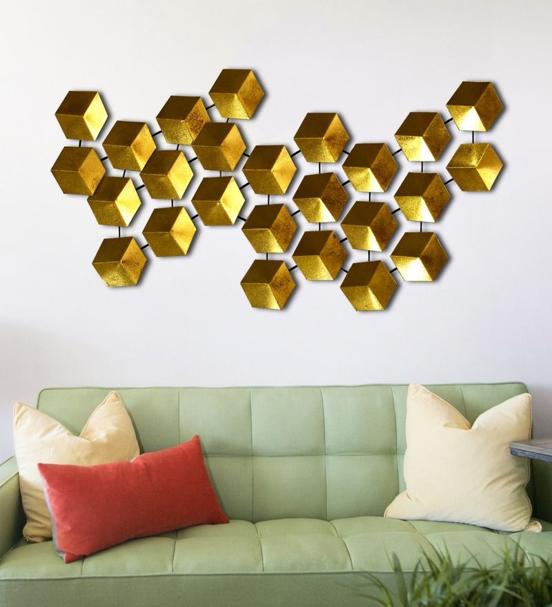 Buy Gold Metal Unique Design Wall Artcraftter Online – Abstract Within Gold And White Metal Wall Art (View 14 of 15)