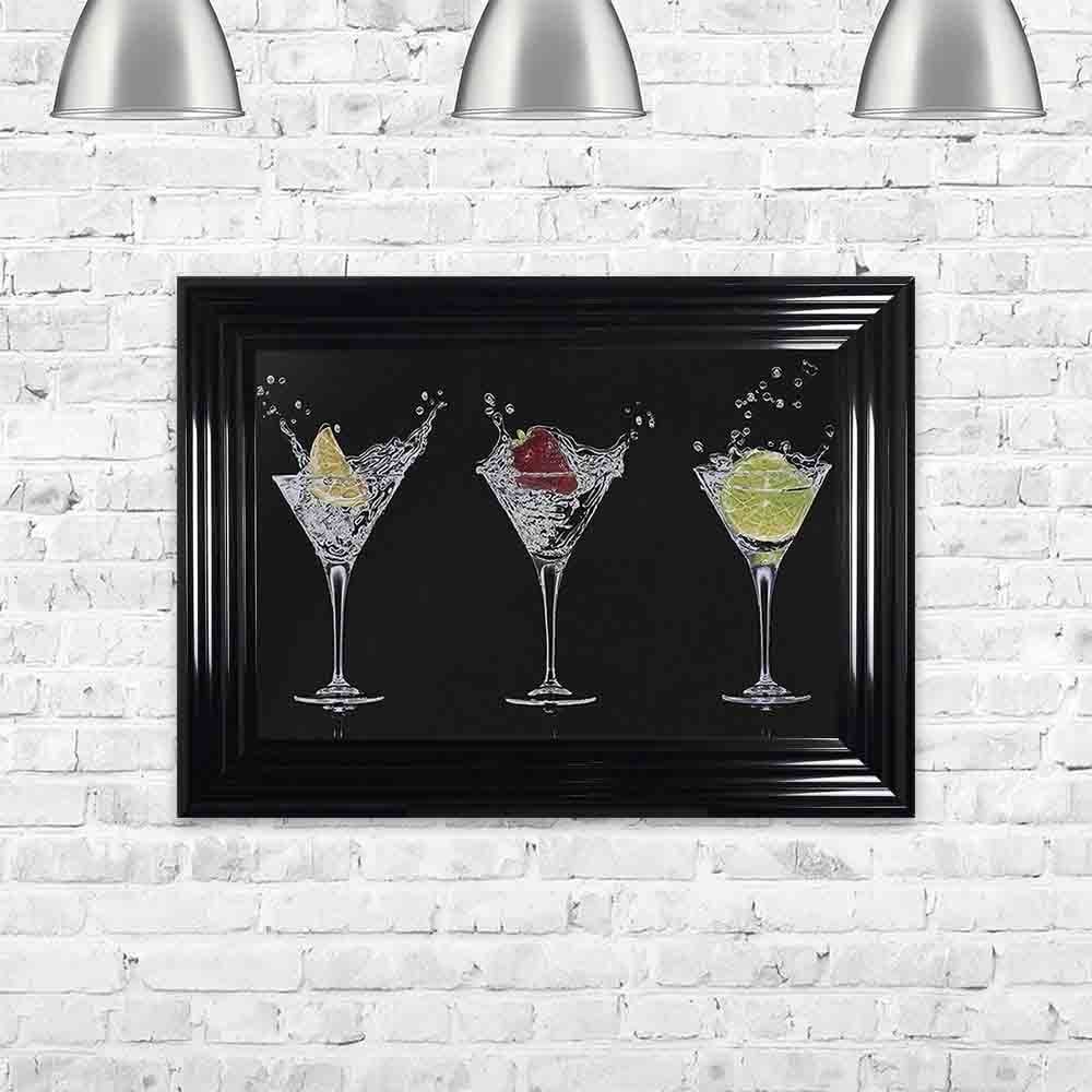 Cocktails Black Framed Wall Artshh Interiors – 55Cm X 75Cm | 1Wall With Regard To Matte Blackwall Art (View 1 of 15)