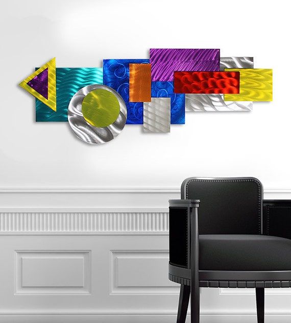 Colorful Abstract Metal Wall Art Multicolor Modern Wall Regarding Mmulti Color Metal Wall Art (View 7 of 15)