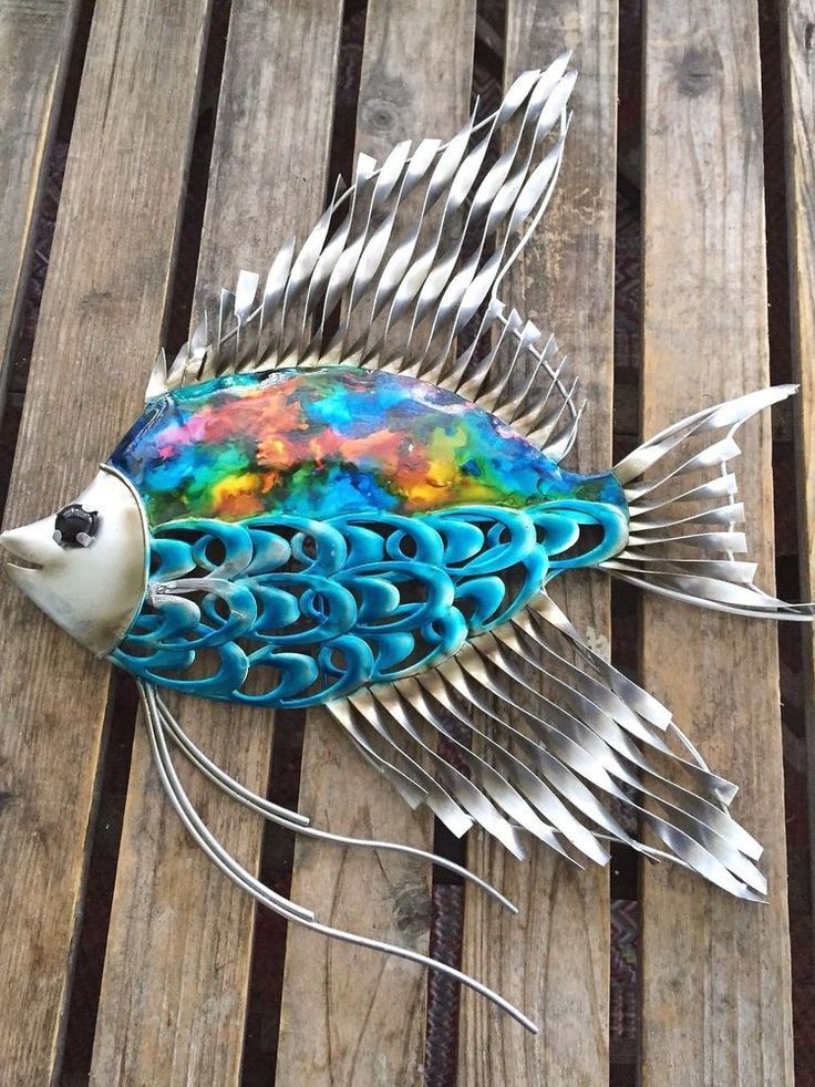 Colorful Fish – Metal Wall Art  Home Decor Outdoor Patio | Metal Fish Throughout Mmulti Color Metal Wall Art (View 6 of 15)