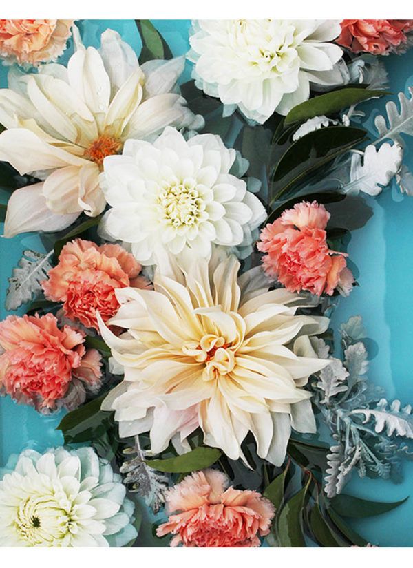 Colourful Floral Wall Art – Floral Art Print With Cream Dahlias, Yellow With Yellow Bloom Wall Art (View 12 of 15)