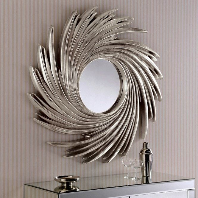 Contemporary Silver Swirl Wall Mirror | Contemporary Wall Mirrors Pertaining To Swirly Rectangular Wall Art (View 1 of 15)