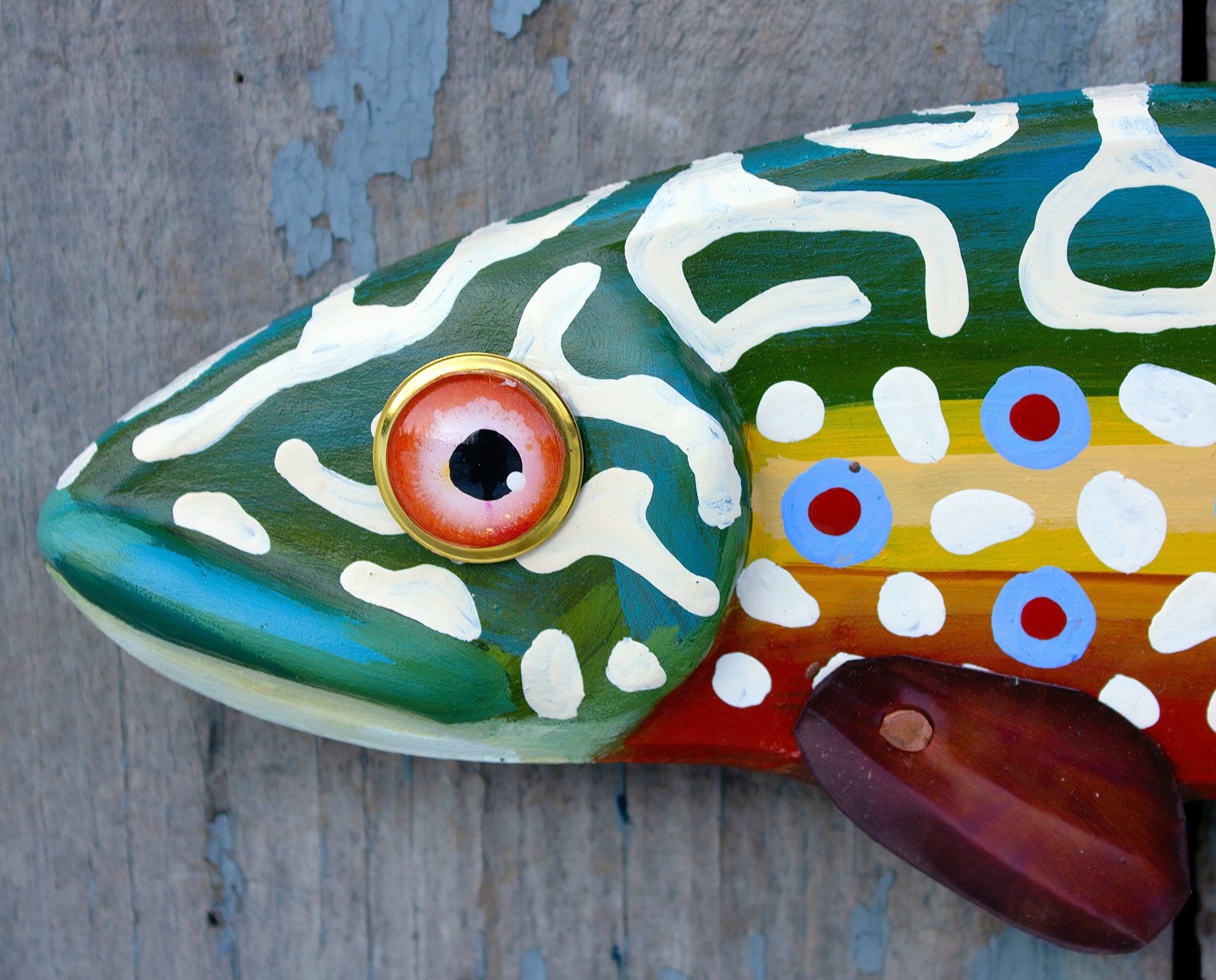 Craig, 16 Brook Trout, Carved Folk Art Fish Wall Art Within Fish Wall Art (View 2 of 15)