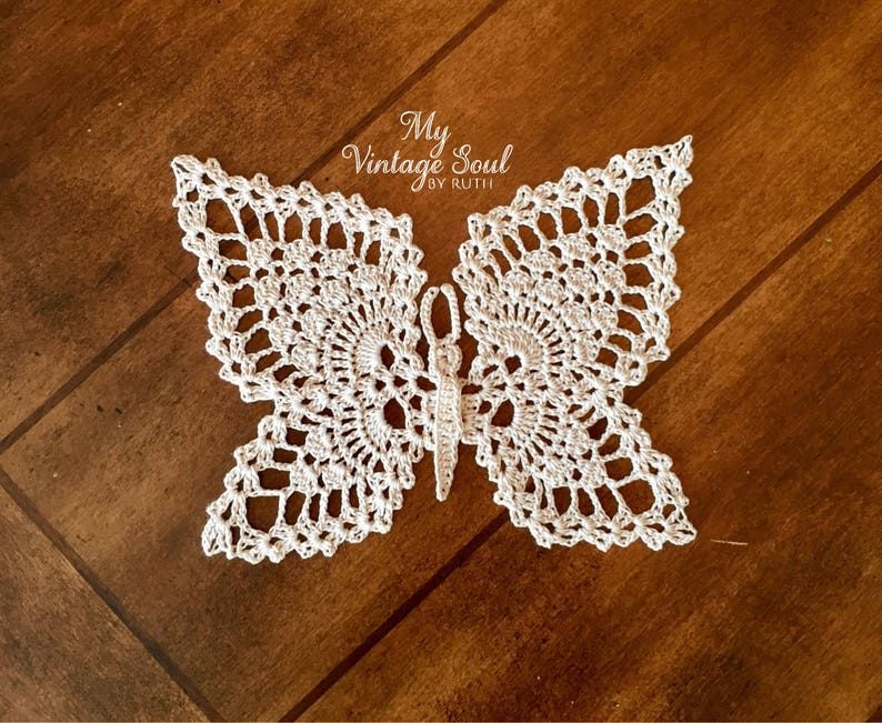 Crochet Butterfly Doily Butterfly Wall Art Lace Doily | Etsy With Lace Wall Art (View 11 of 15)