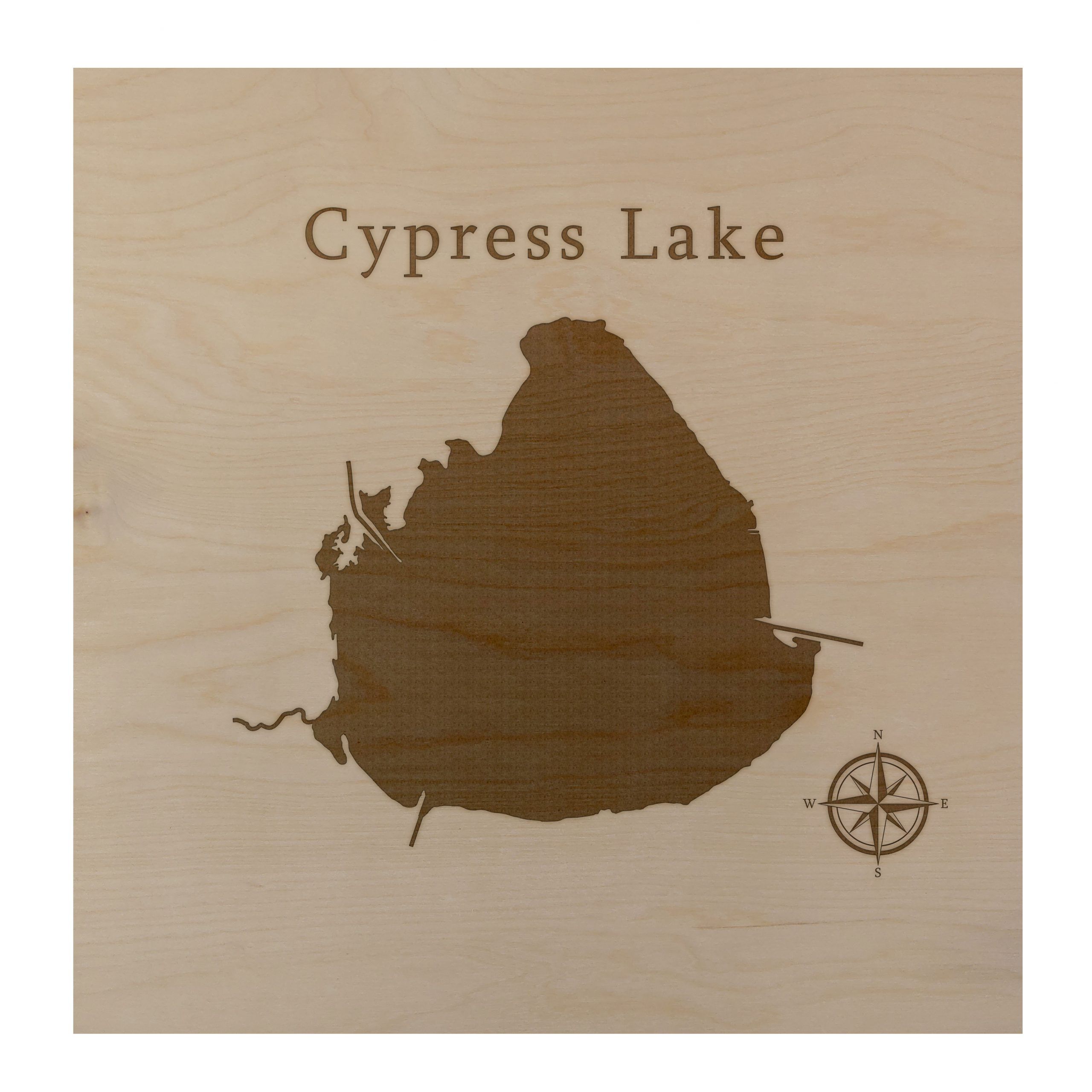 Cypress Lake Kissimmee Orlando Map 12X12" Birch Wood Wall Art Office Pertaining To Cypress Wall Art (View 11 of 15)