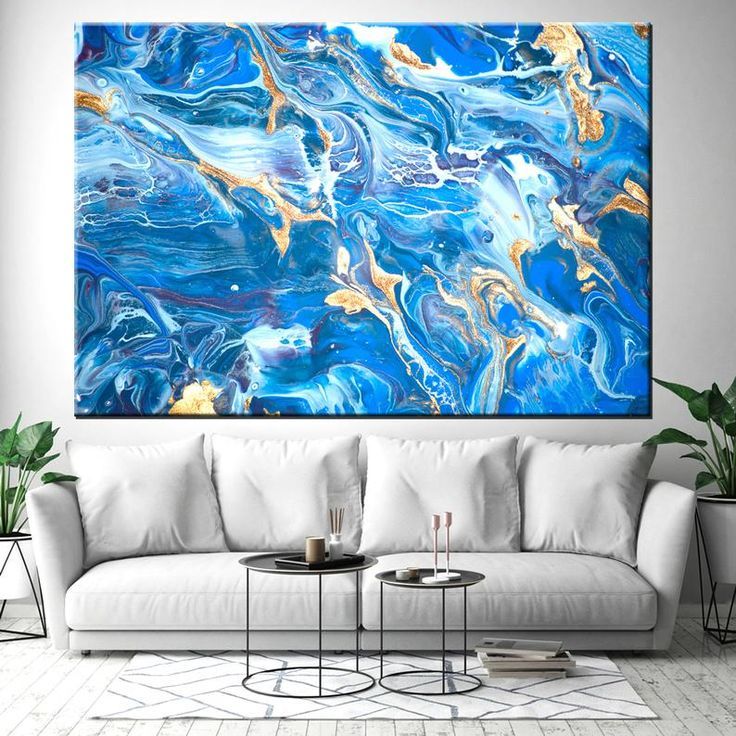 Dark Blue And Gold Abstract Ocean Wall Art Marbling Art | Etsy | Ocean Throughout Blue Morpho Wall Art (View 6 of 15)