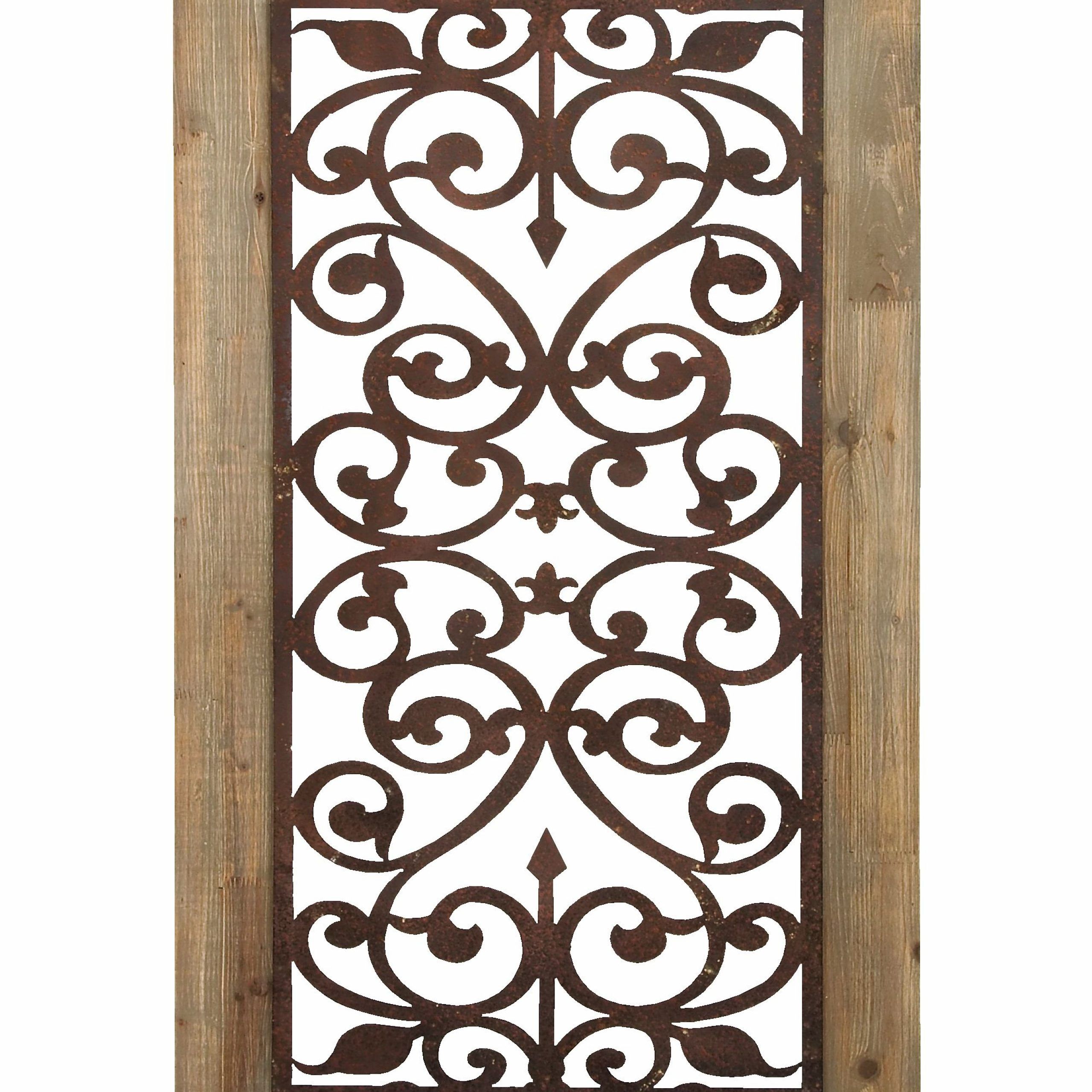 Decmode 26" X 46" Distressed Wood & Brown Metal Wall Art Panel W With Wooden Blocks Metal Wall Art (View 4 of 15)