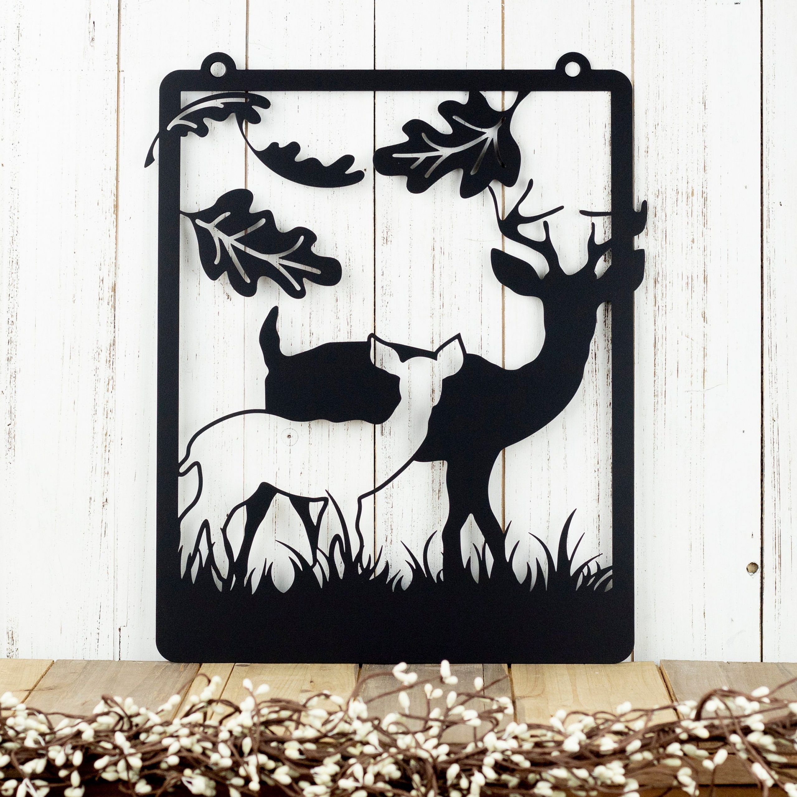 Deer Garden Hanging Metal Wall Art – Black, 12.5x (View 14 of 15)