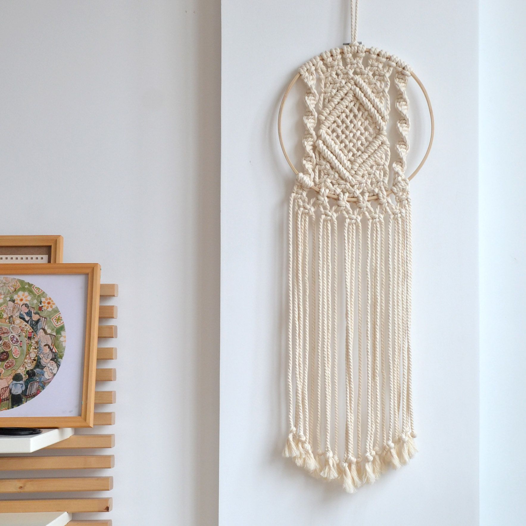 Diameter 25Cm Macrame Wall Hanging Decoration Wall Art Handmade With Regard To Lace Wall Art (View 2 of 15)