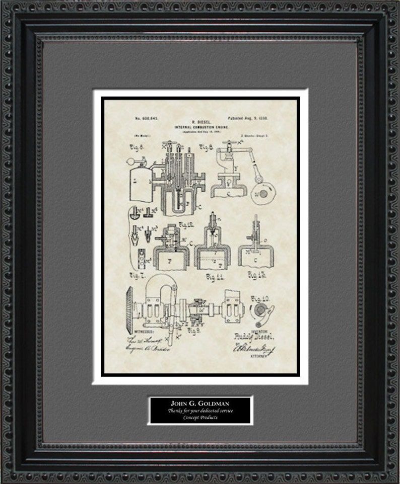 Diesel Engine Patent Art Wall Hanging Car Auto Mechanic Gift | Etsy Throughout Mechanics Wall Art (View 11 of 15)