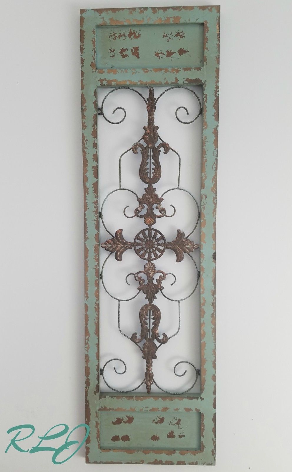 Distressed Rustic Tuscan Shabby Scrolling Wood Metal Gate Style Wall Pertaining To Distressed Wood Wall Art (View 7 of 15)