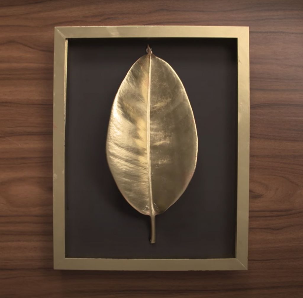 Diy – Gold Leaf Wall Hanging – Klapit Throughout Gold Leaves Wall Art (View 13 of 15)