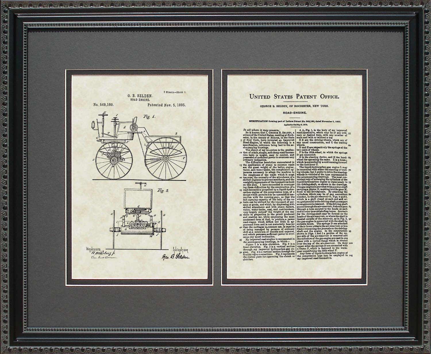 First Automobile Patent Art Wall Hanging | Auto Mechanic Gift With Regard To Mechanics Wall Art (View 13 of 15)