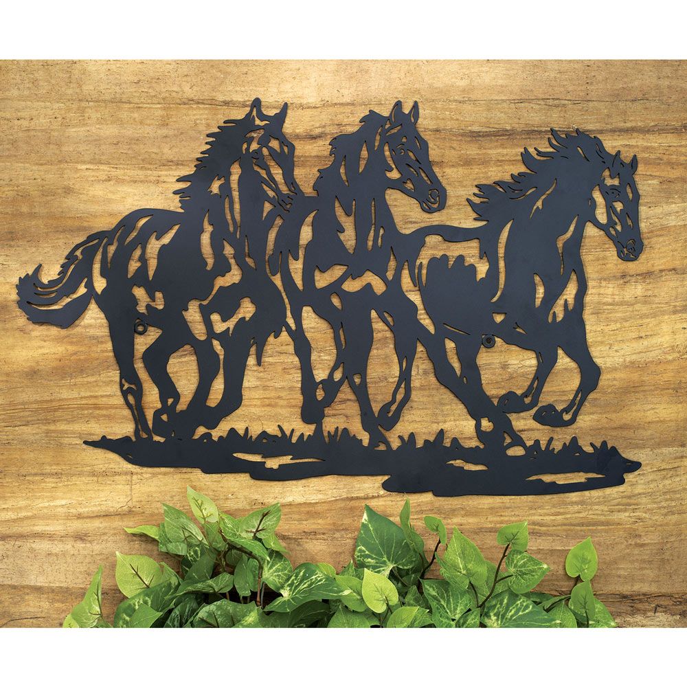 Galloping Horses Silhouette Wall Decor | Bits And Pieces With Silhouette Wall Art (View 5 of 15)