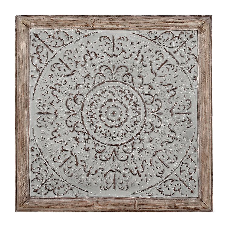Galvanized Square Medallion Metal Wall Plaque | Kirklands | Metal Wall With Square Metal Wall Art (View 7 of 15)