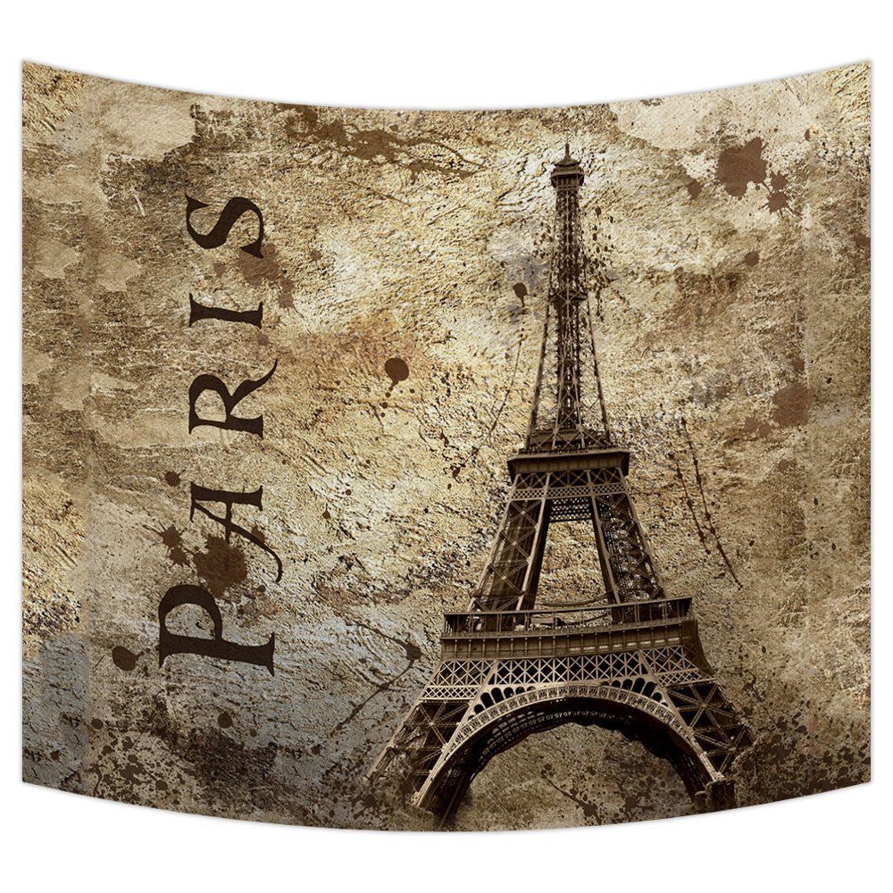 Gckg Paris Eiffel Tower Tapestry Wall Hanging,wall Art, Dorm Decor,wall Intended For Tower Wall Art (View 4 of 15)