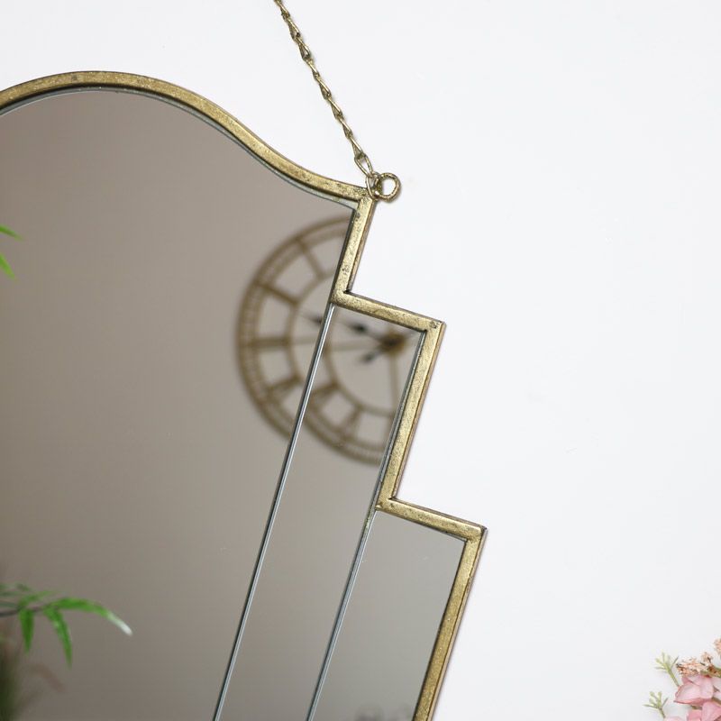 Gold Art Deco Wall Mirror Intended For Gold Metal Mirrored Wall Art (View 7 of 15)