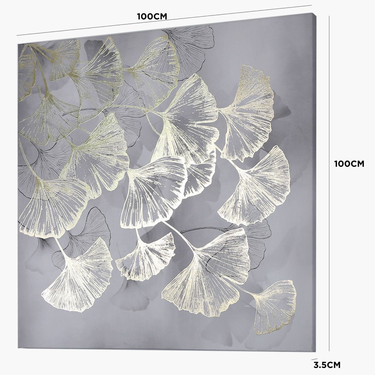 Gold Gingko Leaf Canvas Wall Art Inside Gold Leaves Wall Art (View 12 of 15)