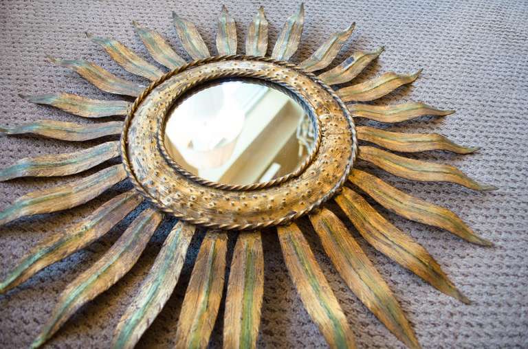 Gold Leaf Sunburst Mirror At 1Stdibs For Twisted Sunburst Metal Wall Art (View 4 of 15)