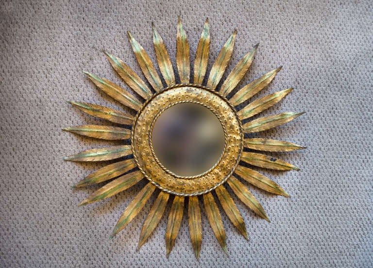 Gold Leaf Sunburst Mirror At 1Stdibs Within Twisted Sunburst Metal Wall Art (View 8 of 15)