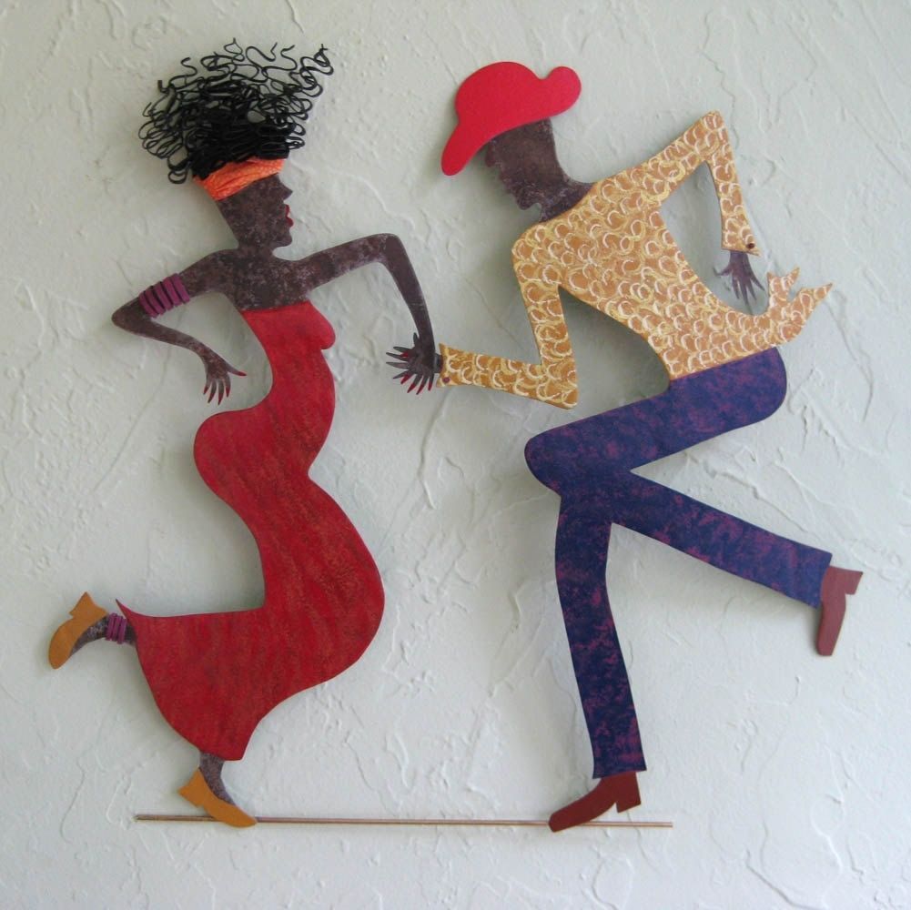 Hand Crafted Handmade Upcycled Metal Cajun Dancing Couple Wall Art For Dancers Wall Art (View 5 of 15)