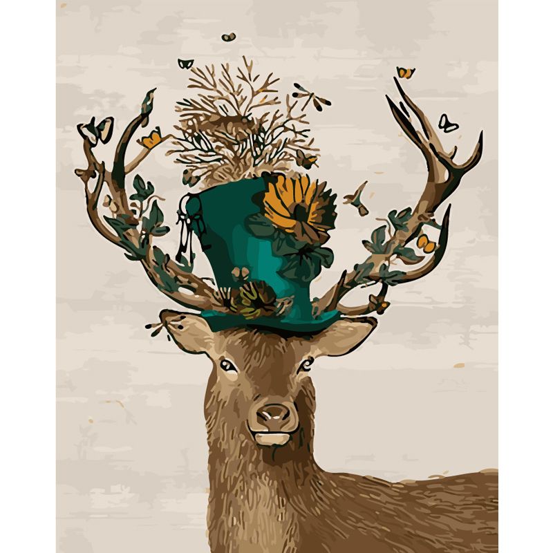 Haochu Modern Abstract Housekeeper Deer Of Forest Animal Canvas Pertaining To Deer Wall Art (View 8 of 15)