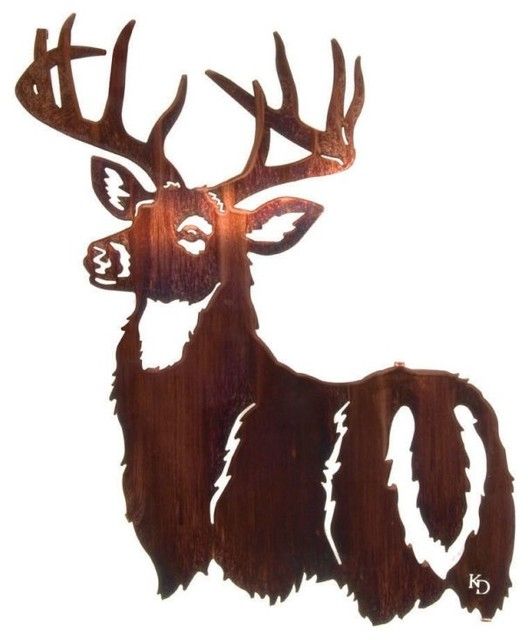 His Majesty Rustic Deer 24 Inch Metal Wall Art – Rustic – Artwork – Intended For Deer Wall Art (View 13 of 15)