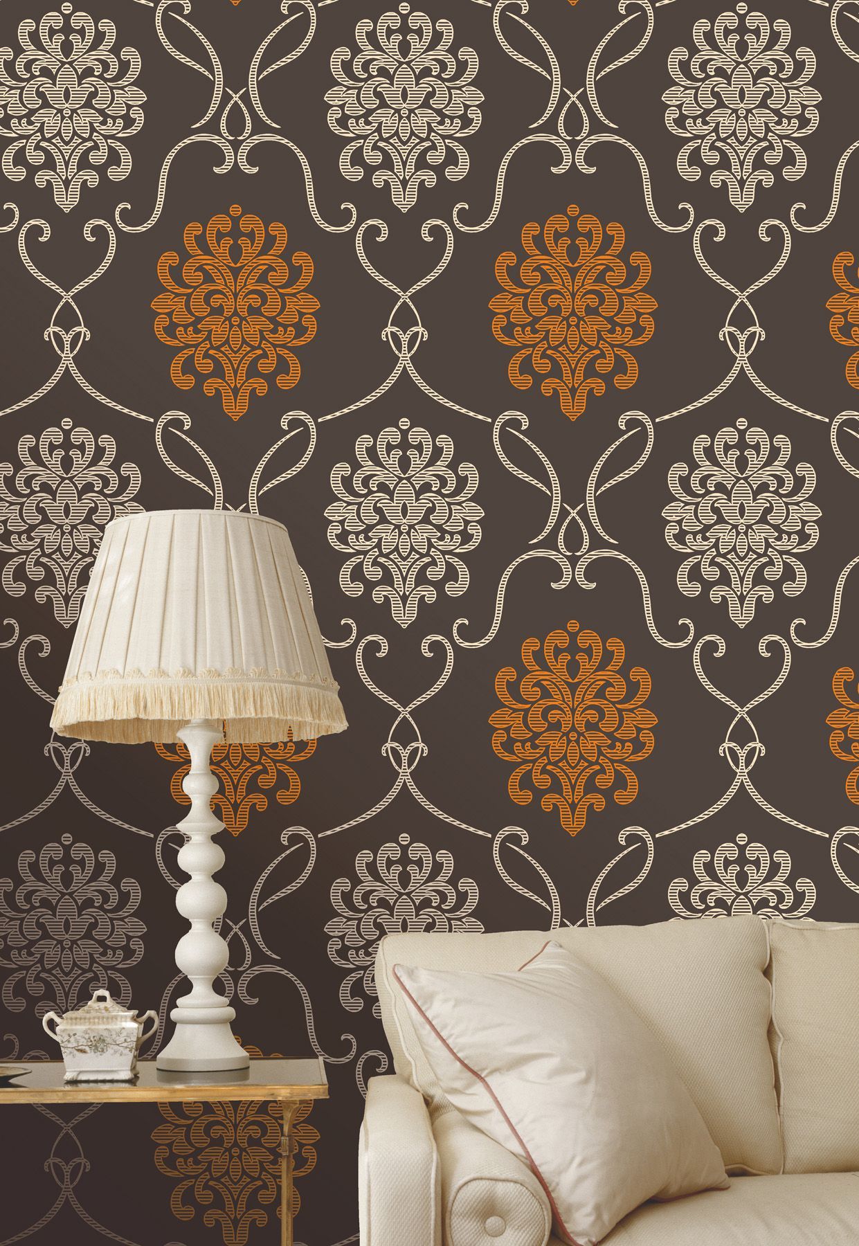 Home Wallpaper | Fine Wallpaper | Wallcoverings | Brewster Home Regarding Damask Wall Art (View 2 of 15)