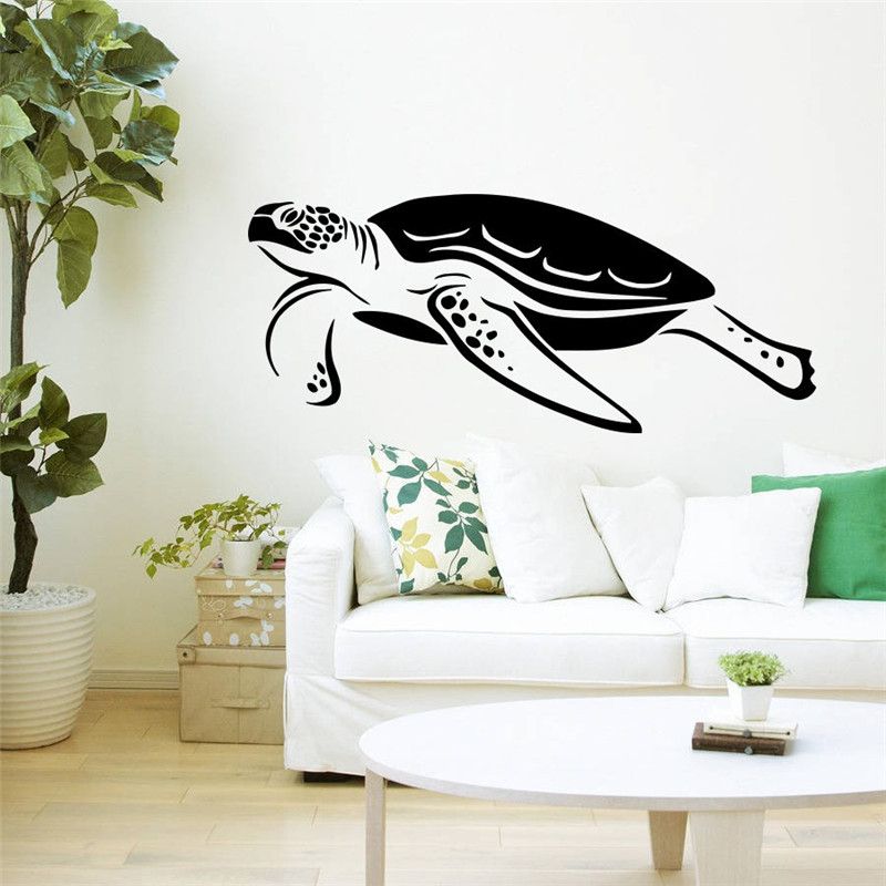 Hot Selling Sea Turtle Swimming Pattern Wall Murals Home Bathroom Within Swimming Wall Art (View 13 of 15)