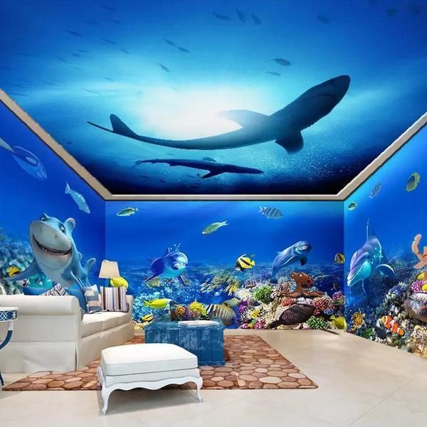 Immersive Aquarium Mural – Spoil Everyone | Mural, Wall Wallpaper Regarding Aquarium Wall Art (View 3 of 15)