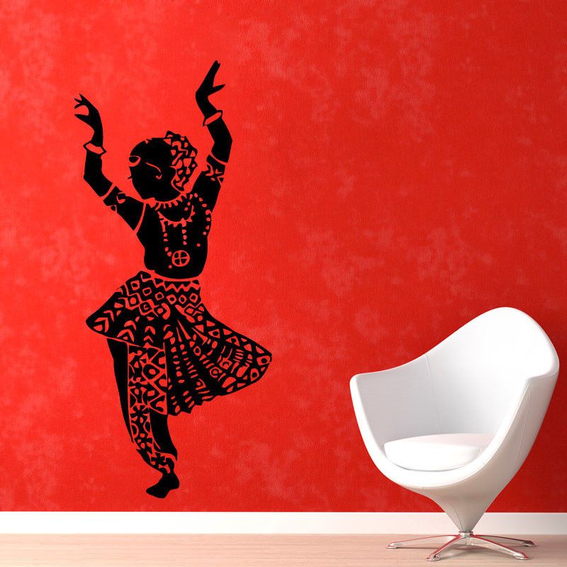 Indian Woman Belly Dance Wall Stickers Home Decorative Removable Self With Dancing Wall Art (View 12 of 15)