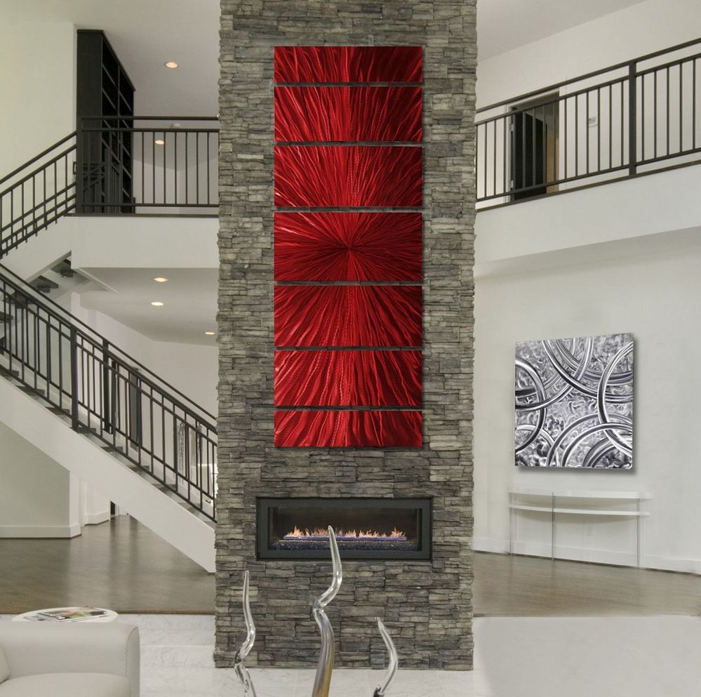 Intensity Xl – Extra Large Red Modern Contemporary Metal Wall Art Regarding Mmulti Color Metal Wall Art (View 5 of 15)