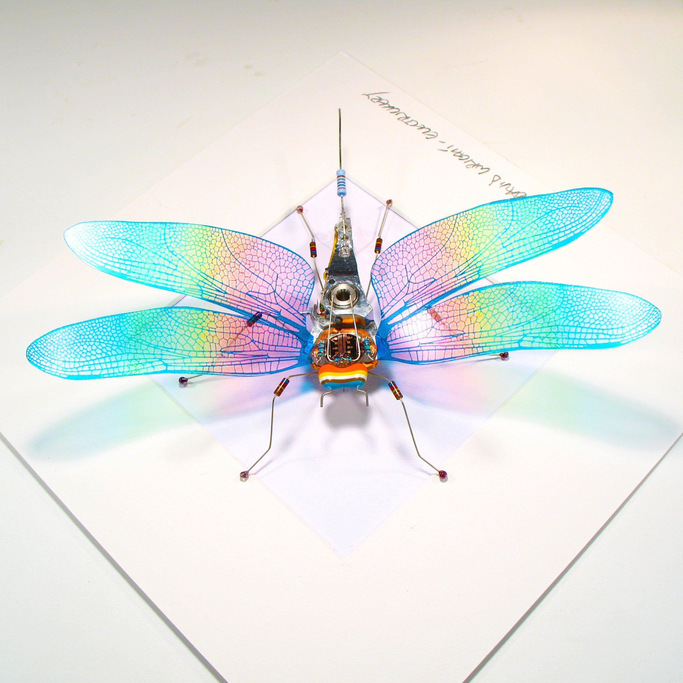 Iridescent Dragonfly Framed Wall Art | Recycled Sculpture Within Dragonflies Wall Art (View 2 of 15)