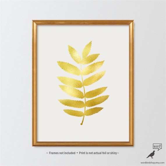 Items Similar To Matte Gold Leaf Print, Botanical Wall Art, Leaf Print For Gold Leaves Wall Art (View 9 of 15)