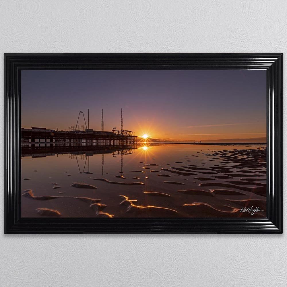 Karl Houghton Sunset Over Blackpool Pier Framed Wall Art | 1Wall In Pier Wall Art (View 7 of 15)
